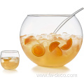 glass Punch Bowl Set with scooped ladle